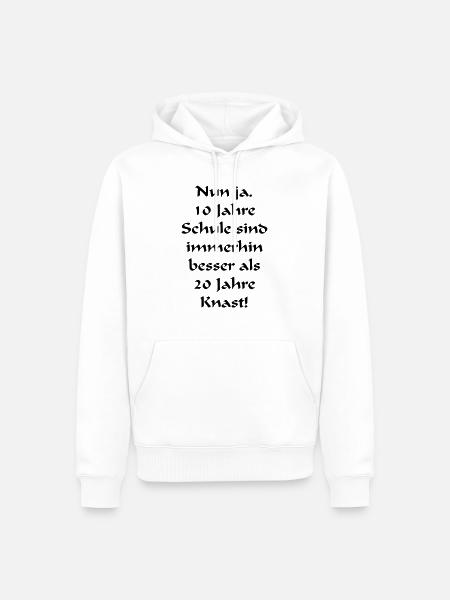 10 Jahre Schule - Männer Premium Bio Hoodie - Weiß