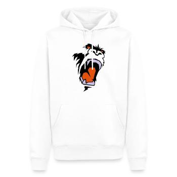 king_kong_face - Sweat à capuche Premium bio Homme - blanc - Devant - Nico (187cm)