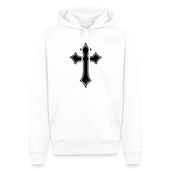 Gothic Cross__V003 - Sweat à capuche Premium bio Homme - blanc - Devant - Nico (187cm)