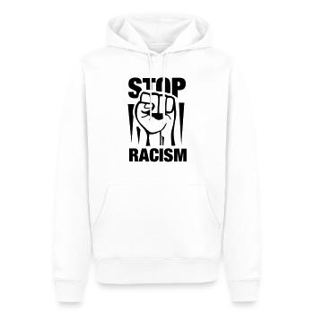 stop_racism_a_f1 - Sweat à capuche Premium bio Homme - blanc - Devant - Nico (187cm)