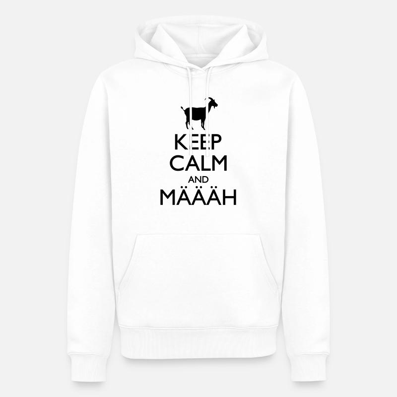 Keep Calm And Määäh - Sweat à capuche Premium bio Homme - blanc