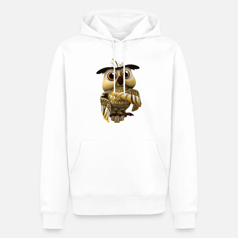 Farmerama Eule - Männer Premium Bio Hoodie - Weiß