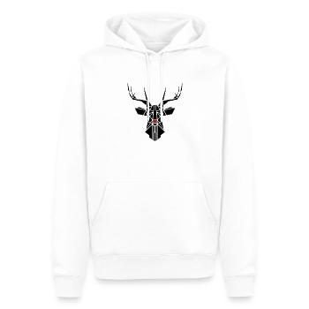 Hirsch - Männer Premium Bio Hoodie - Weiß - Vorne - Nico (187cm)