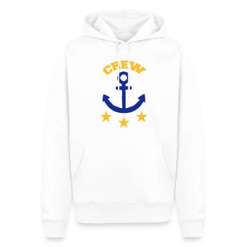 Crew - Männer Premium Bio Hoodie - Weiß - Vorne - Nico (187cm)