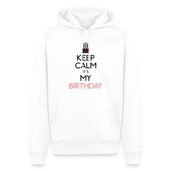 Keep Calm it's my Birthday - Männer Premium Bio Hoodie - Weiß - Vorne - Nico (187cm)