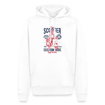 Vintage Scooter Custom Ride Full Speed - Sweat à capuche Premium bio Homme - blanc - Devant - Nico (187cm)