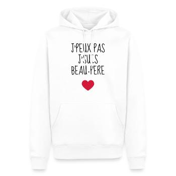 Beau Père - Papa - Fête des Peres - Enfant - Bébé - Sweat à capuche Premium bio Homme - blanc - Devant - Nico (187cm)