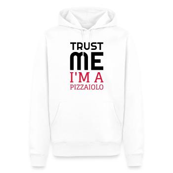 pizza / pizzaiolo / chef / italie / pizzaiola - Sweat à capuche Premium bio Homme - blanc - Devant - Nico (187cm)