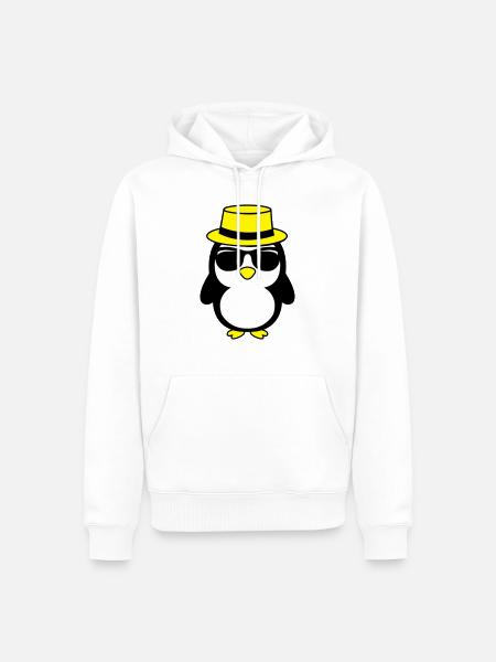 cool_pinguin_02 - Männer Premium Bio Hoodie - Weiß