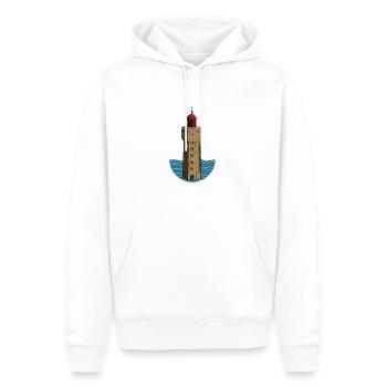 Phare illustration maritime de la côte cadeau - Sweat à capuche Premium bio Homme - blanc - Devant - Nico (187cm)