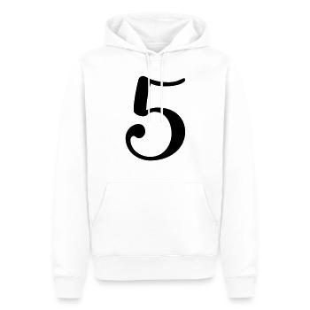 5 - Männer Premium Bio Hoodie - Weiß - Vorne - Nico (187cm)