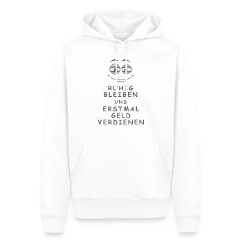 Geld verdienen - Männer Premium Bio Hoodie - Weiß - Vorne - Nico (187cm)