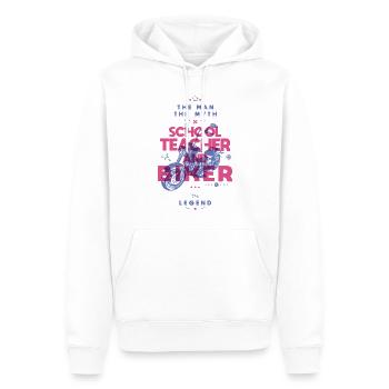 Schullehrer und Biker der Mythos die Legende - Männer Premium Bio Hoodie - Weiß - Vorne - Nico (187cm)