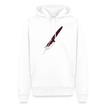 Large feather brown hand-drawn (red kite) - Men’s Premium Organic Hoodie - white - Front - Nico (187cm)
