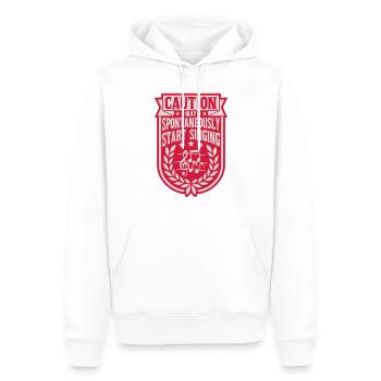 may spontaneously start singing - Männer Premium Bio Hoodie - Weiß - Vorne - Nico (187cm)