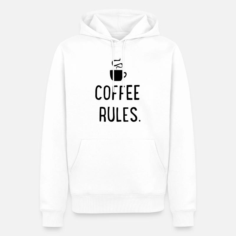 Coffee rules - Männer Premium Bio Hoodie - Weiß