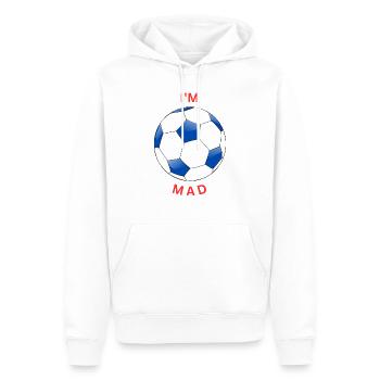 I'M Football Mad Blue & White Ball - Men’s Premium Organic Hoodie - white - Front - Nico (187cm)