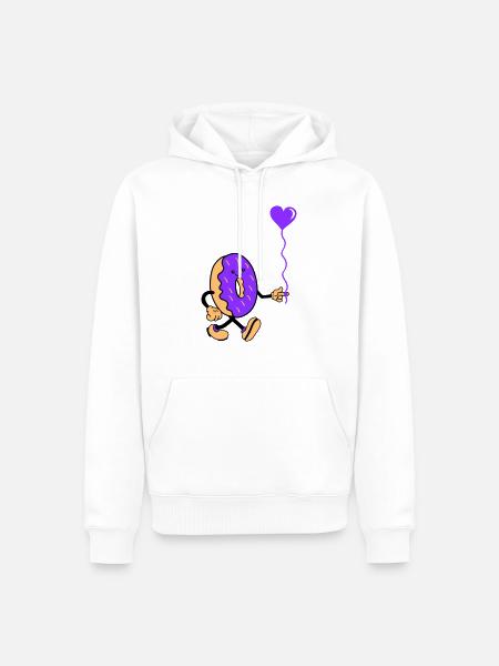 Donut Comic Heart - Men’s Premium Organic Hoodie - white