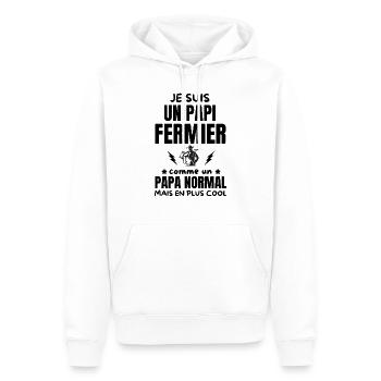PAPI FERMIER - Sweat à capuche Premium bio Homme - blanc - Devant - Nico (187cm)