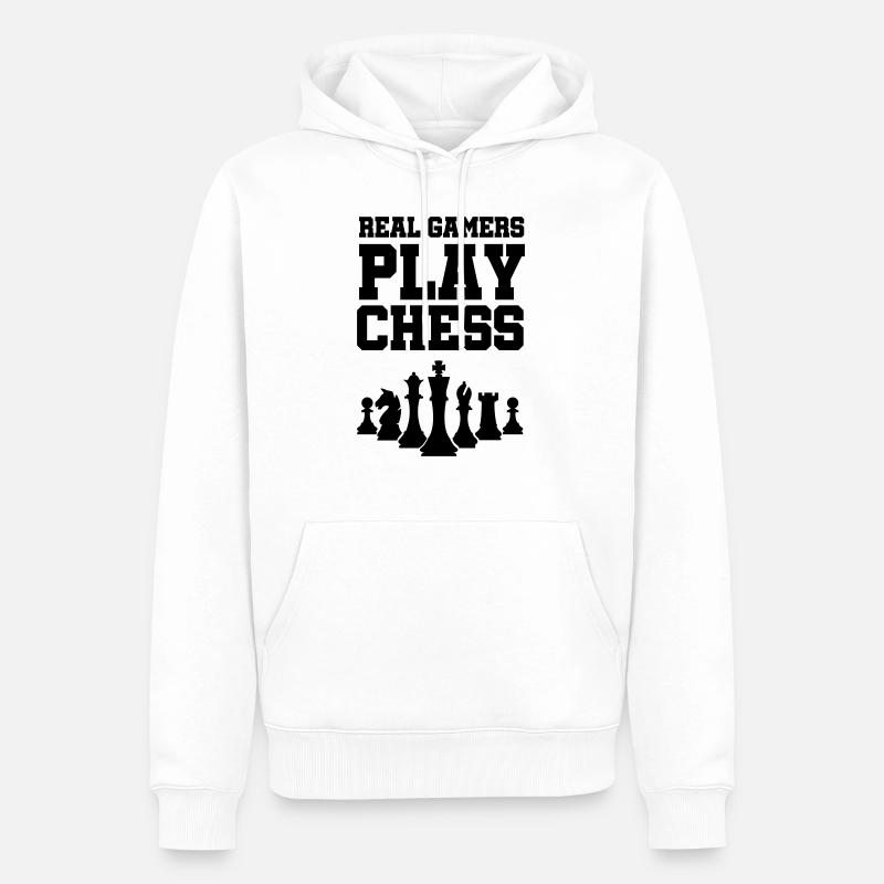 pièces d’échecs échecs - Sweat à capuche Premium bio Homme - blanc