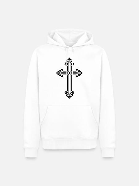 Cross Symbol Christianity - Men’s Premium Organic Hoodie - white