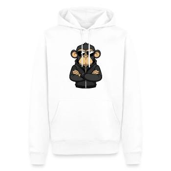 Affe Comic - Männer Premium Bio Hoodie - Weiß - Vorne - Nico (187cm)
