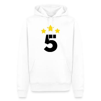 5 Year Star - 5th Anniversary Gift - Men’s Premium Organic Hoodie - white - Front - Nico (187cm)