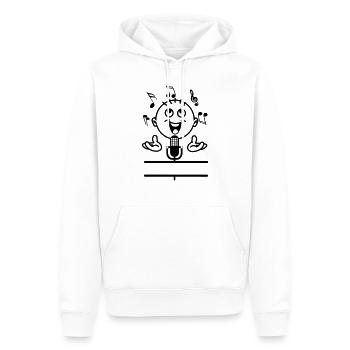 Sängerin mit Mikrofon-Banner - Männer Premium Bio Hoodie - Weiß - Vorne - Nico (187cm)