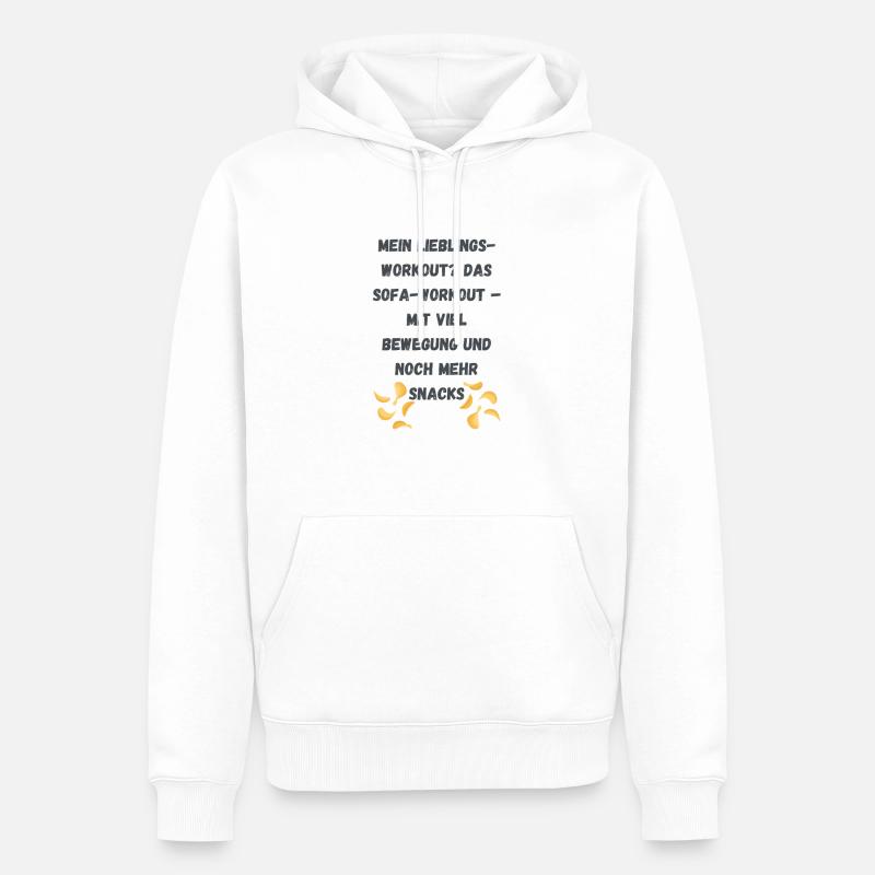Snacks deine Liebe - Männer Premium Bio Hoodie - Weiß