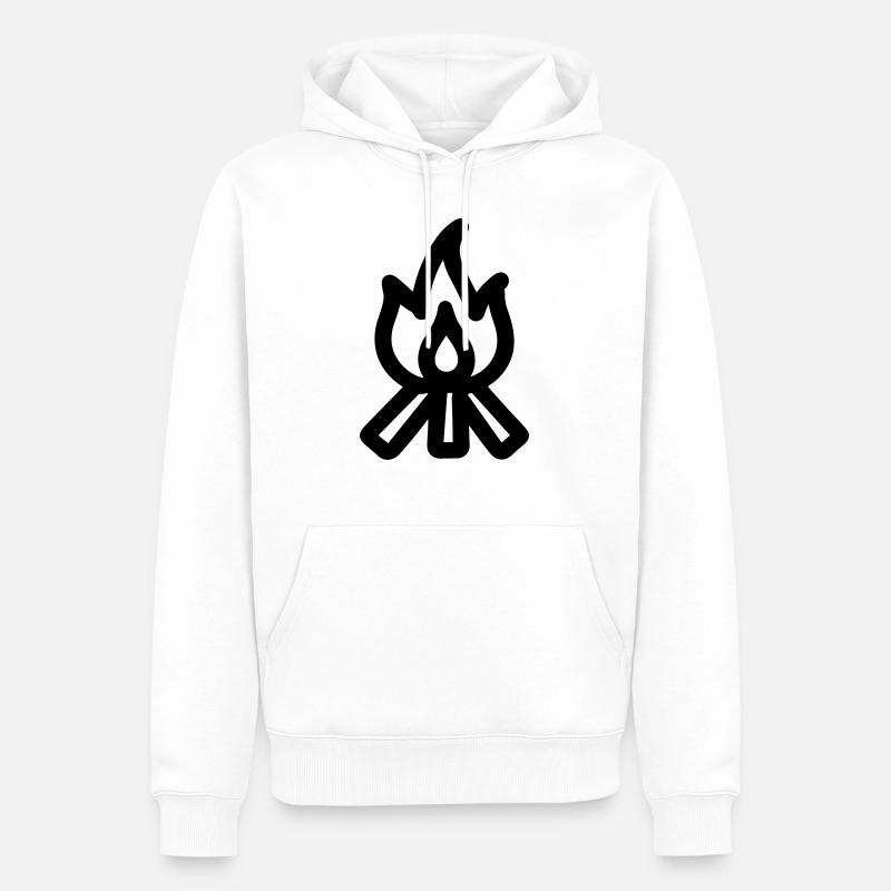 Feu de camp - Sweat à capuche Premium bio Homme - blanc