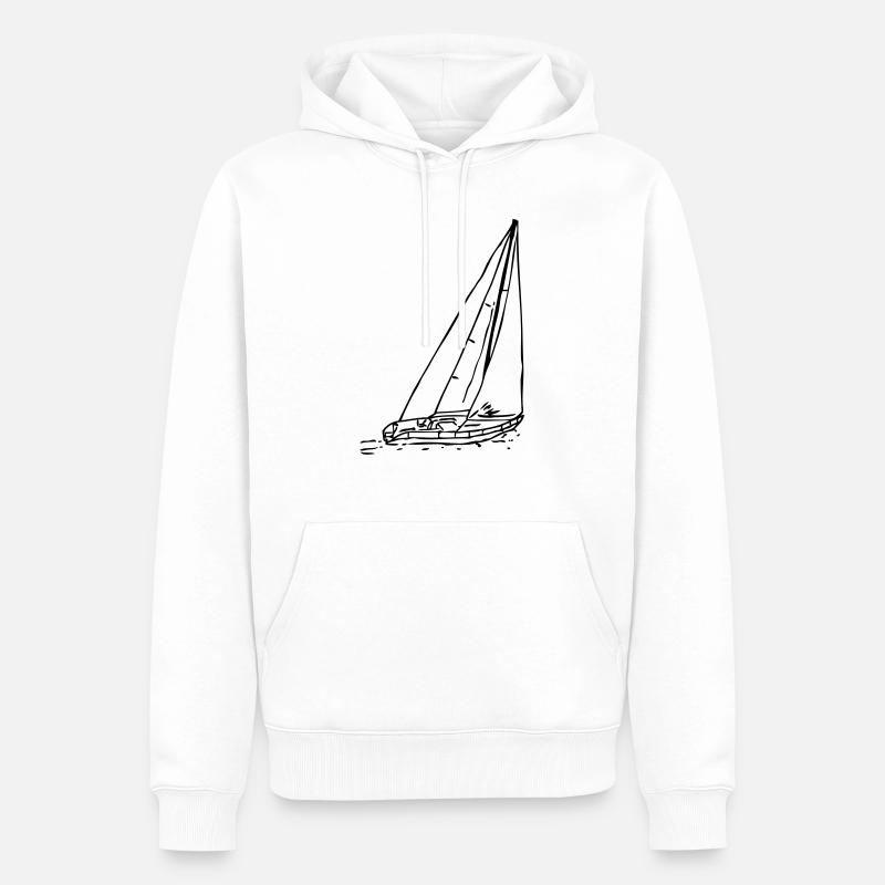 sailboat1 - Sweat à capuche Premium bio Homme - blanc