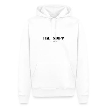 Halt Stopp jetzt reicht es - Männer Premium Bio Hoodie - Weiß - Vorne - Nico (187cm)