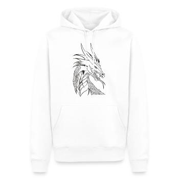 Drachenkopf - Männer Premium Bio Hoodie - Weiß - Vorne - Nico (187cm)