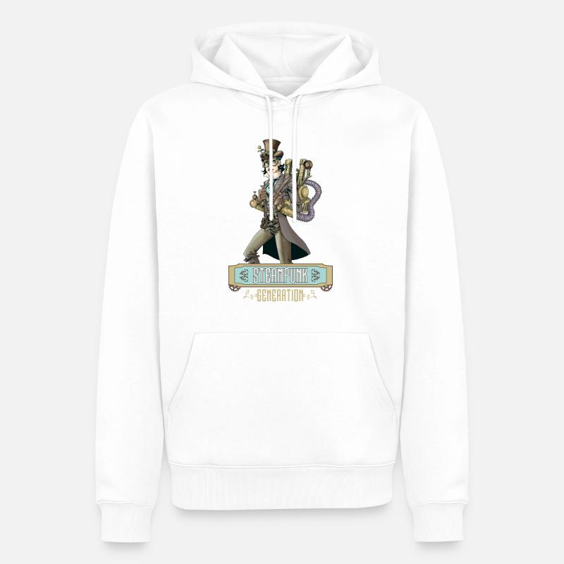 Génération Steampunk - Sweat à capuche Premium bio Homme - blanc