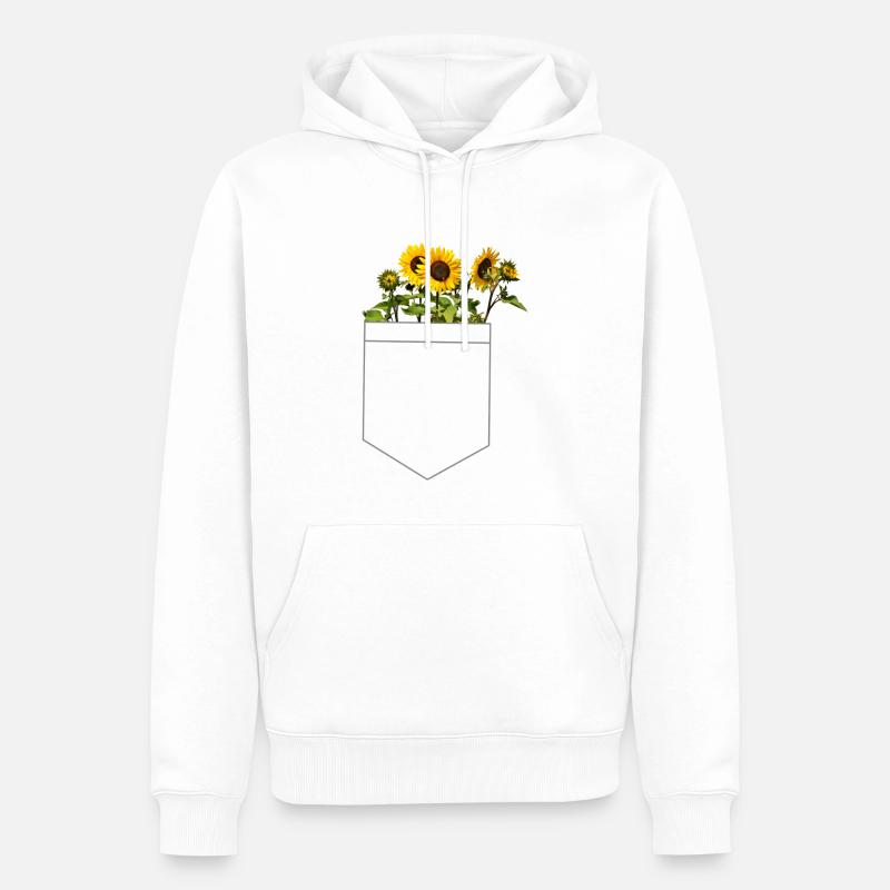 Tournesol en sac - Sweat à capuche Premium bio Homme - blanc