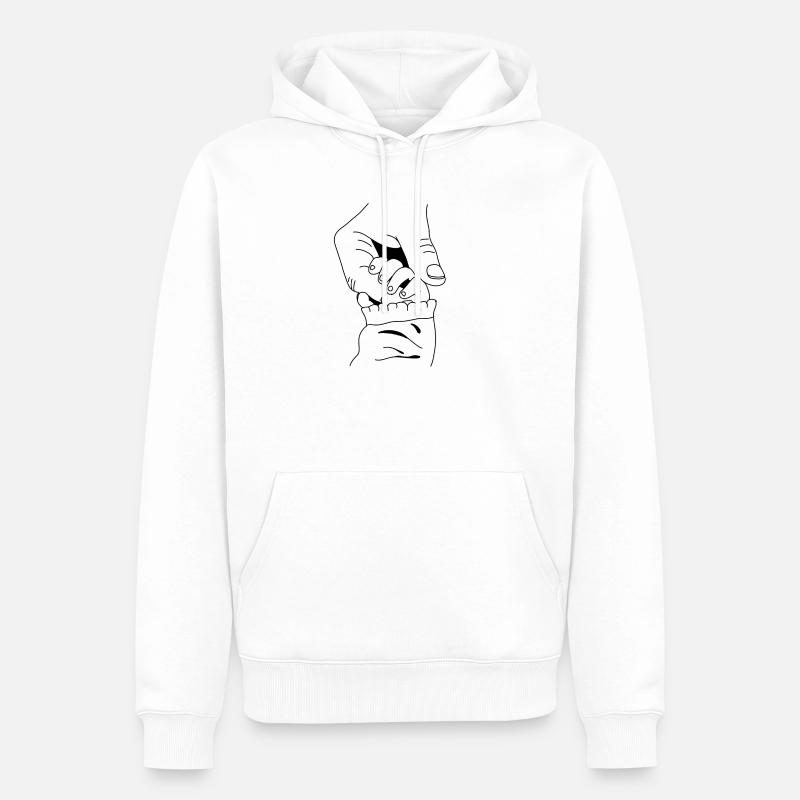 Mains de bébé avec la mère - Sweat à capuche Premium bio Homme - blanc