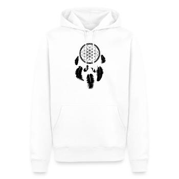 Lebensblume Traumfänger Geschenkidee für Freundin - Männer Premium Bio Hoodie - Weiß - Vorne - Nico (187cm)