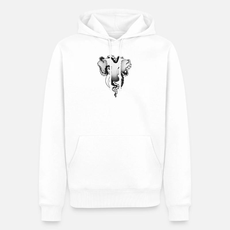 OctoPhant - Sweat à capuche Premium bio Homme - blanc