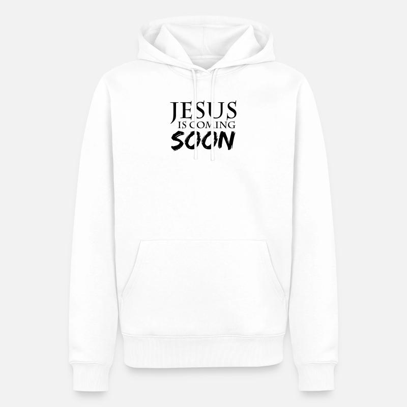 Jésus arrive bientôt - Sweat à capuche Premium bio Homme - blanc