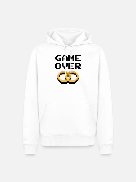 célibataire - Sweat à capuche Premium bio Homme - blanc