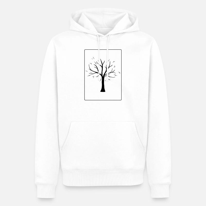 Arbre noir - Sweat à capuche Premium bio Homme - blanc