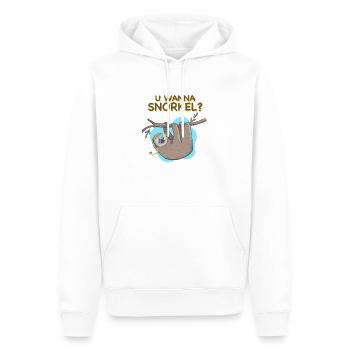 Paresseux doux avec tuba et lunettes de plongée - Sweat à capuche Premium bio Homme - blanc - Devant - Nico (187cm)
