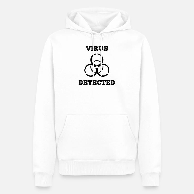 virus de danger biologique détecté - Sweat à capuche Premium bio Homme - blanc