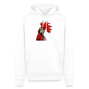Coq fou / Gockel - Sweat à capuche Premium bio Homme - blanc - Devant - Nico (187cm)