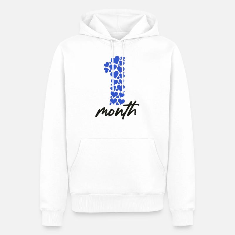 Idée cadeau bébé d'un mois - Sweat à capuche Premium bio Homme - blanc