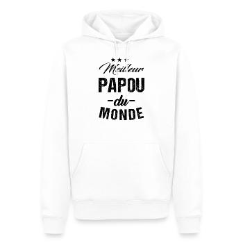 Meilleur papou du monde t-shirt grand-père - Sweat à capuche Premium bio Homme - blanc - Devant - Nico (187cm)