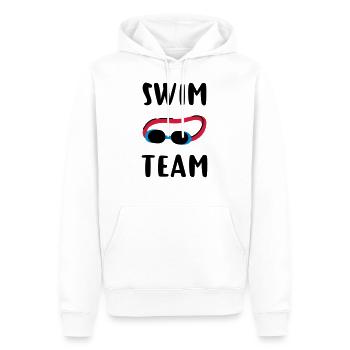Equipe de Natation - Sweat à capuche Premium bio Homme - blanc - Devant - Nico (187cm)