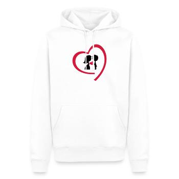jeunes mariés - Sweat à capuche Premium bio Homme - blanc - Devant - Nico (187cm)