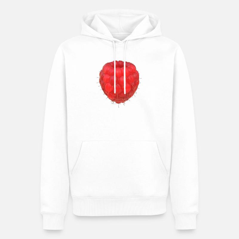 Modèle de grappe de framboises - Sweat à capuche Premium bio Homme - blanc