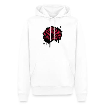 Abstrakte Rote Rose Minimalistische Floral Grafik - Männer Premium Bio Hoodie - Weiß - Vorne - Nico (187cm)